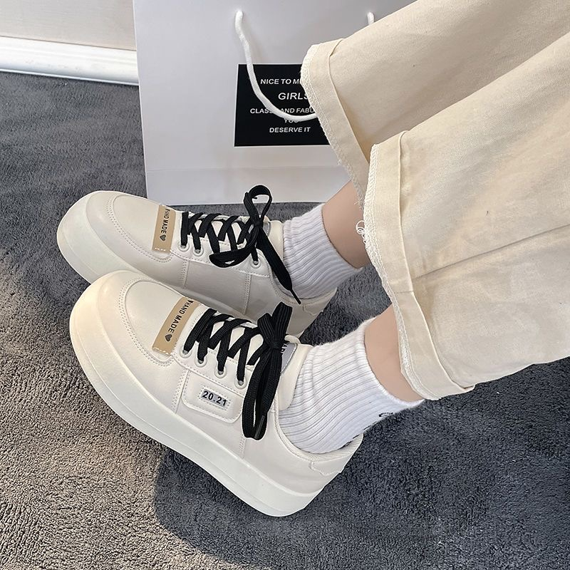 Giày Thể Thao Cột Dây Đế Dày Siêu Nhẹ Chống Trượt Thoải Mái Phong Cách Hàn Quốc Cho Nữ