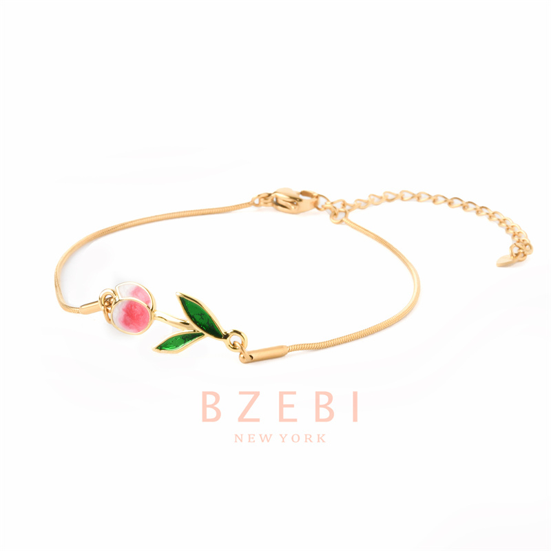BZEBI Vòng Tay Tulip Màu Hồng Ngọt Ngào 916 Gelang Perempuan Hadiah Thanh Lịch Cho Nữ 1247b