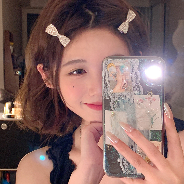 Kẹp Tóc Hình Nơ Đính Đá Lấp Lánh Thời Trang Cao Cấp Cho Nữ