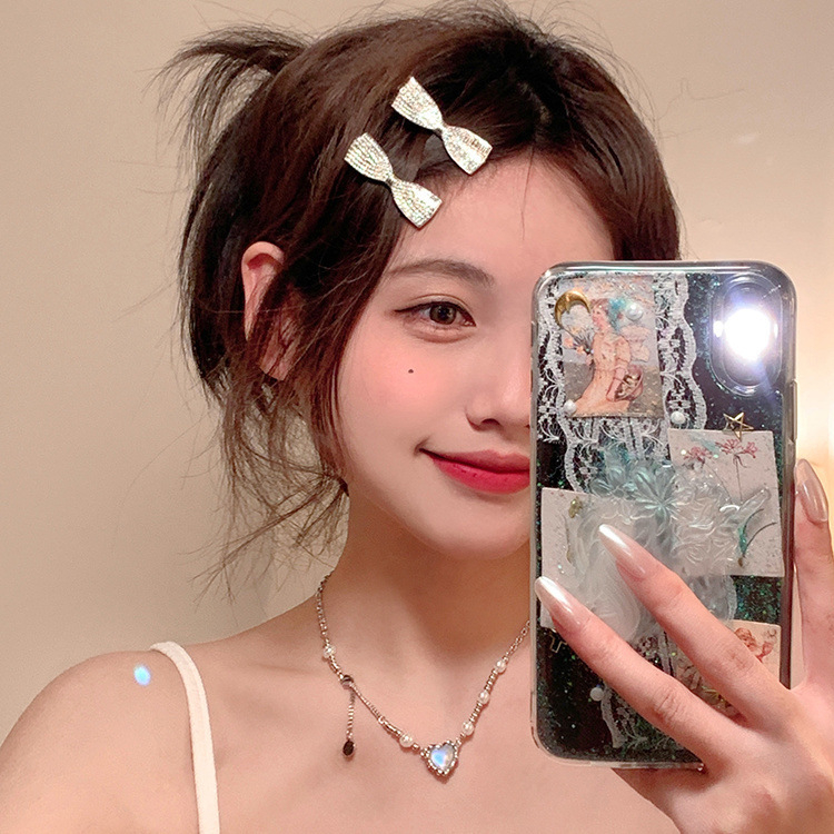 Kẹp Tóc Hình Nơ Đính Đá Lấp Lánh Thời Trang Cao Cấp Cho Nữ