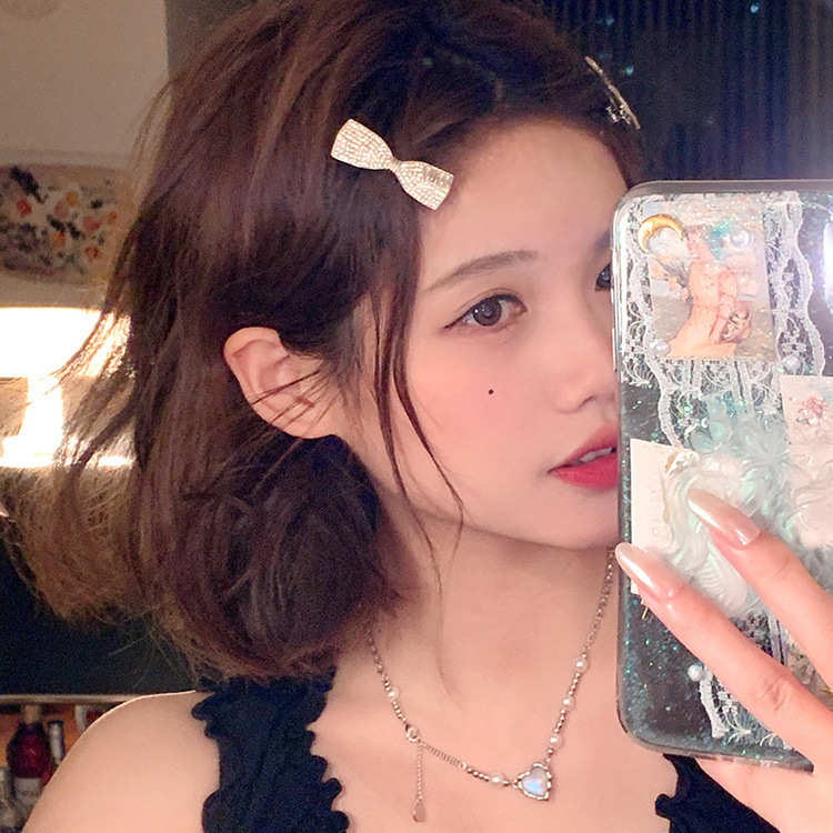 Kẹp Tóc Hình Nơ Đính Đá Lấp Lánh Thời Trang Cao Cấp Cho Nữ