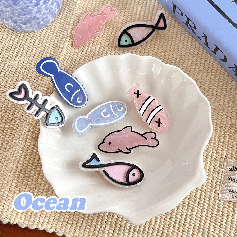 Kẹp Tóc Hình Cá Hoạt Hình Bằng acrylic Dễ Thương Cho Bé Gái