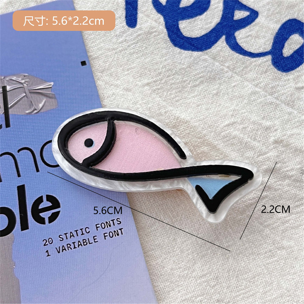 Kẹp Tóc Hình Cá Hoạt Hình Bằng acrylic Dễ Thương Cho Bé Gái