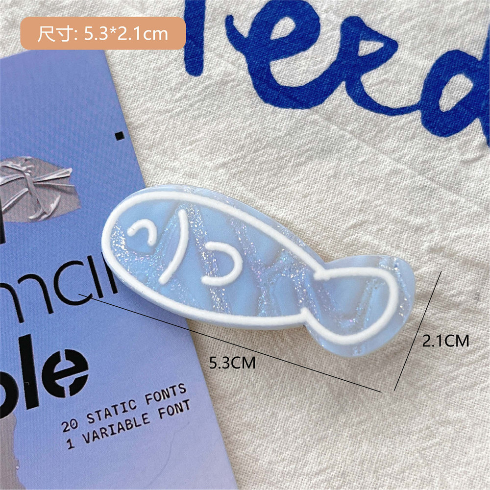 Kẹp Tóc Hình Cá Hoạt Hình Bằng acrylic Dễ Thương Cho Bé Gái