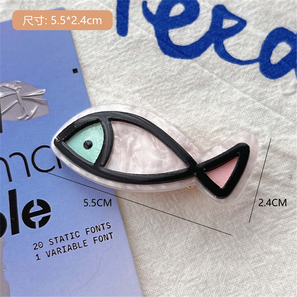 Kẹp Tóc Hình Cá Hoạt Hình Bằng acrylic Dễ Thương Cho Bé Gái