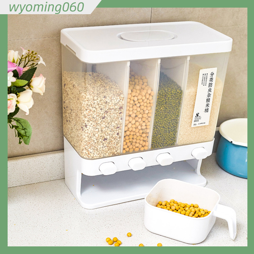 Thùng chứa ngũ cốc thùng chứa gạo ngăn thùng gạo nhà bếp hộ gia đình【wyoming060】