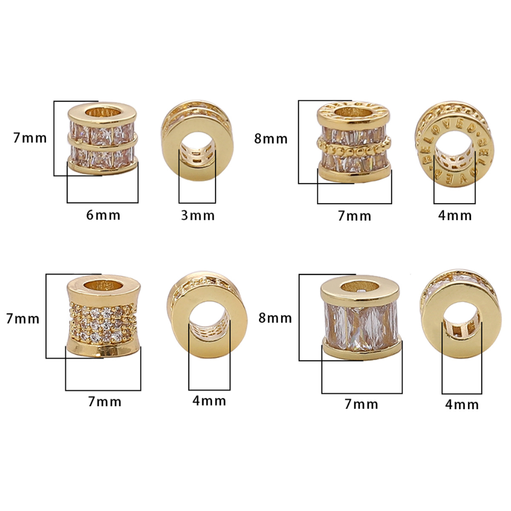 1 Hạt Xâu Chuỗi Làm Trang Sức Mạ Vàng 14k DIY