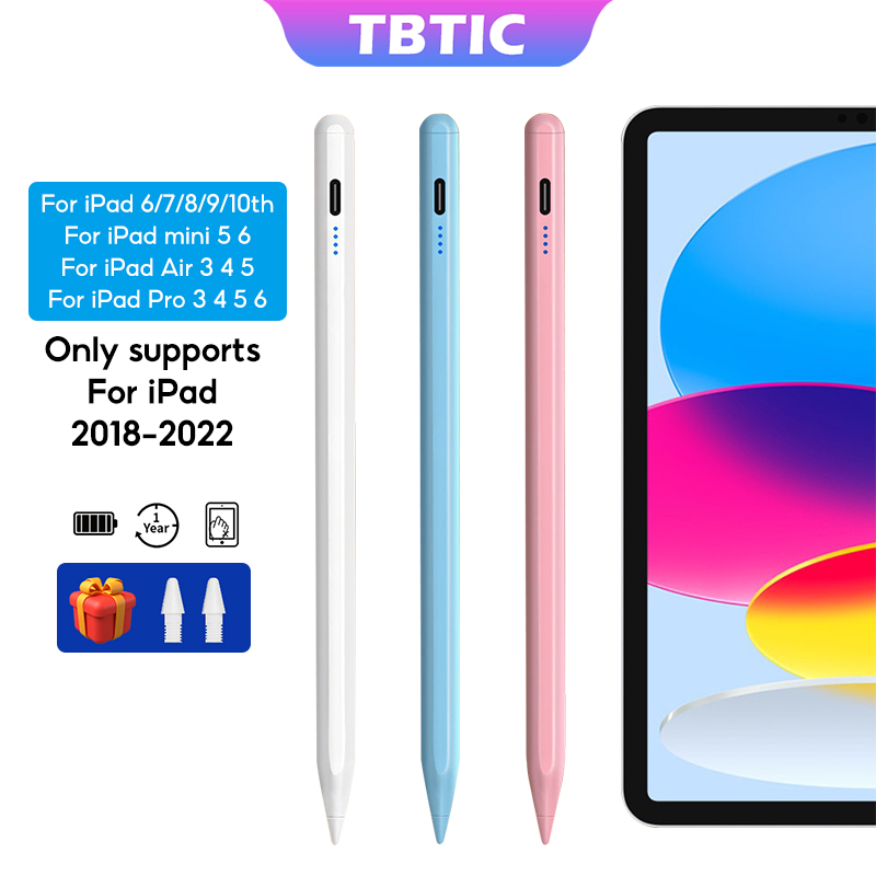 Bút cảm ứng màn hình điện dung TBTIC chủ động có hiển thị nguồn thích hợp cho iPad 2018-2022