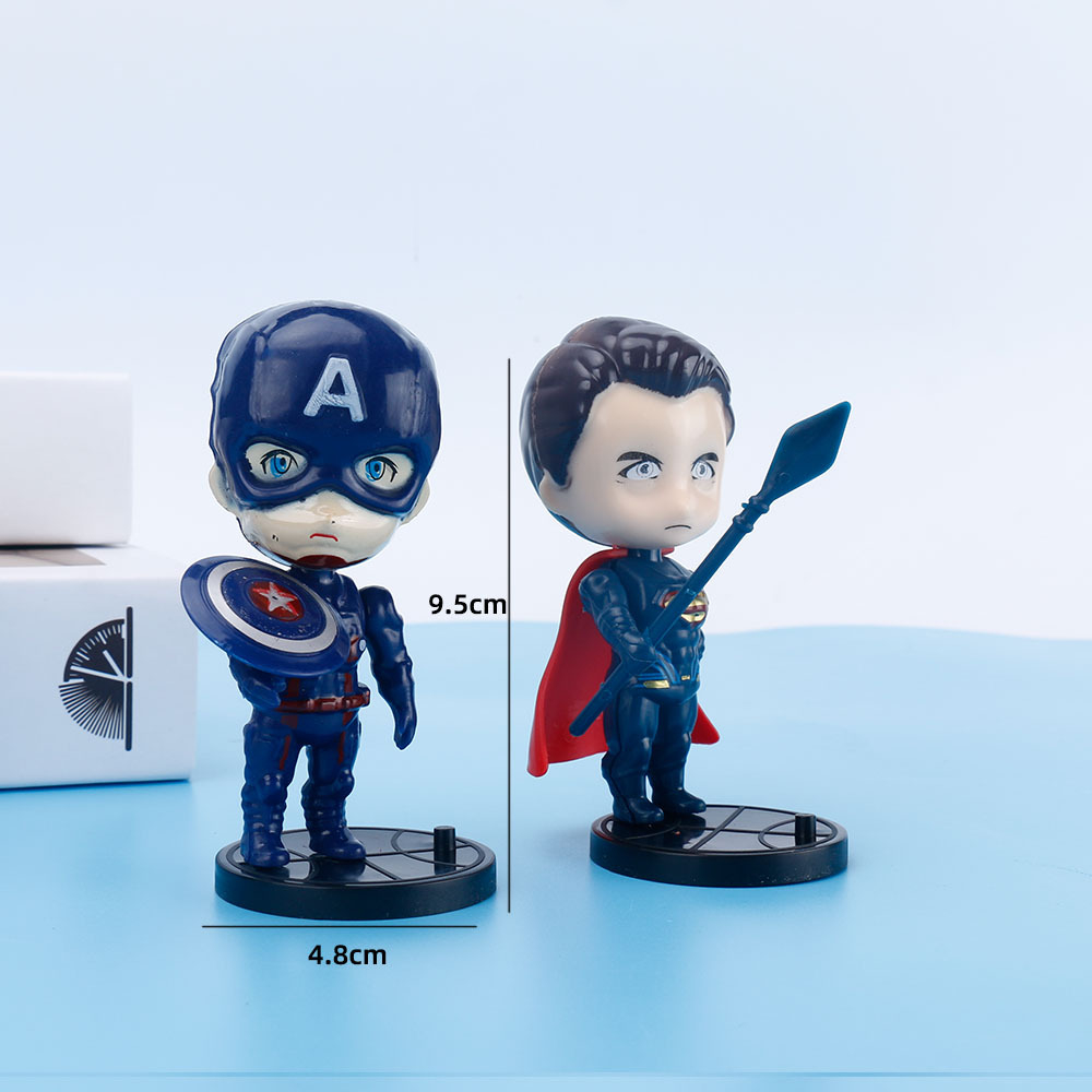 Set 6 Mô Hình Đồ Chơi Siêu Anh Hùng Marvel Người Nhện, Người Nhện, Da Báo Đen, Batman