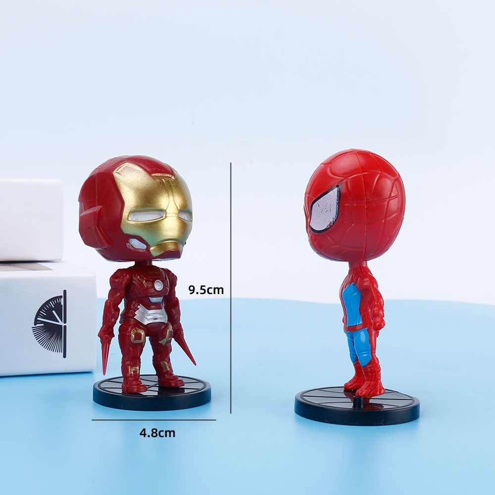 Set 6 Mô Hình Đồ Chơi Siêu Anh Hùng Marvel Người Nhện, Người Nhện, Da Báo Đen, Batman