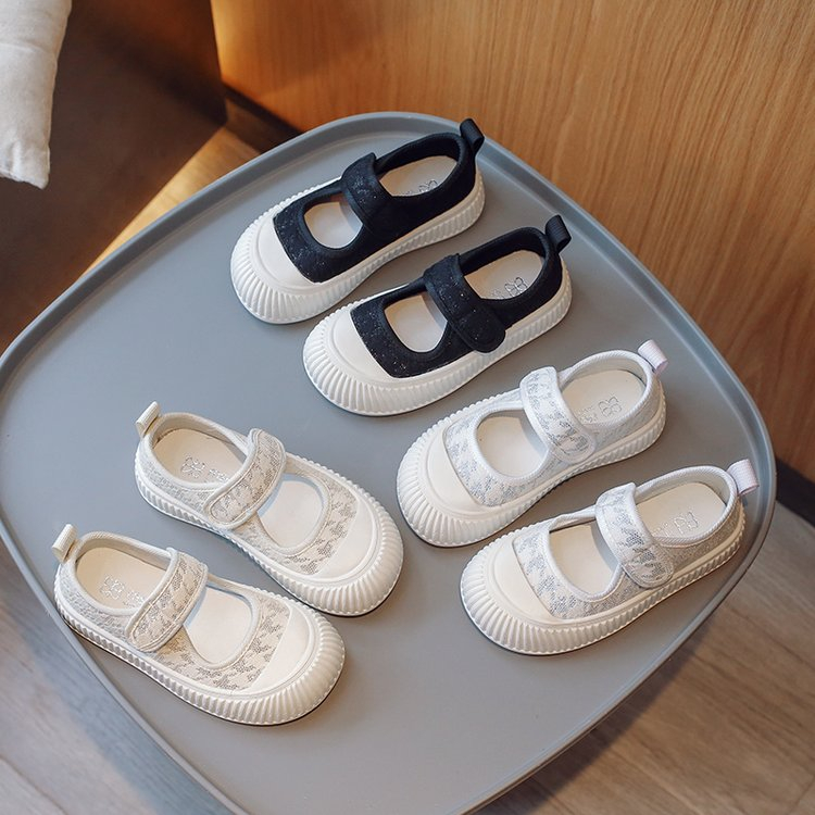 Hàng Có Sẵn Giày Canvas Đế Bằng Nhẹ Nhàng Thoải Mái Thời Trang Mùa Hè Mới Cho Bé Gái