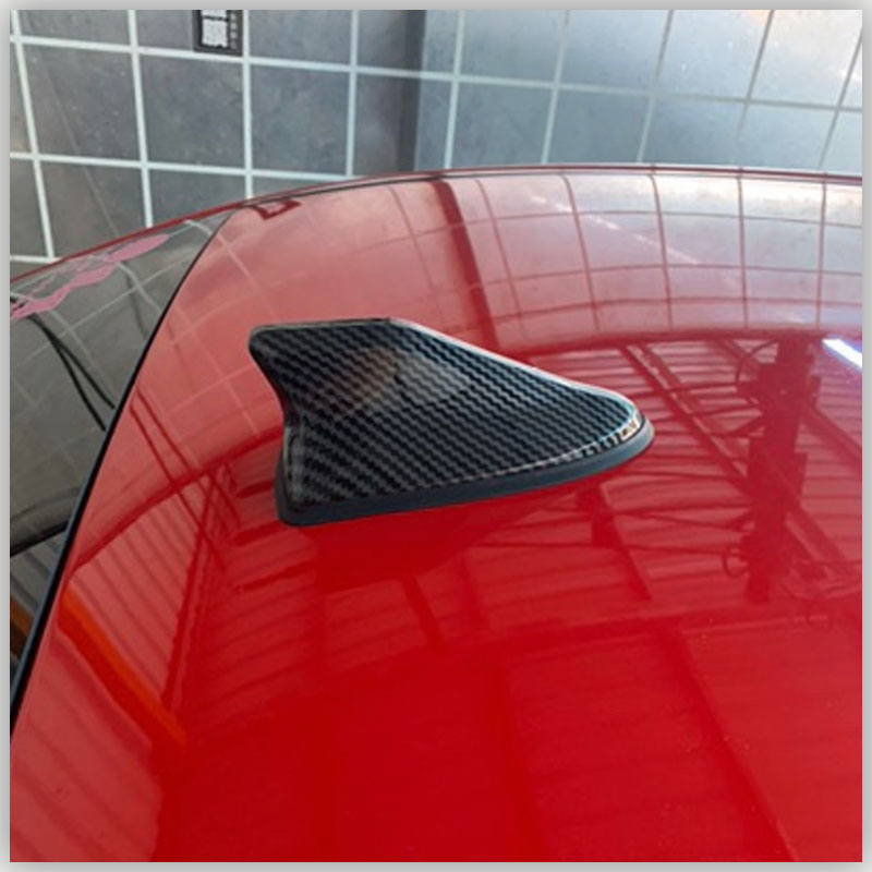 1 Ăng Ten Vây Cá Mập Bằng Sợi Carbon FM / AM Gắn Nóc Xe Hơi Chống Nước Phong Cách JDM