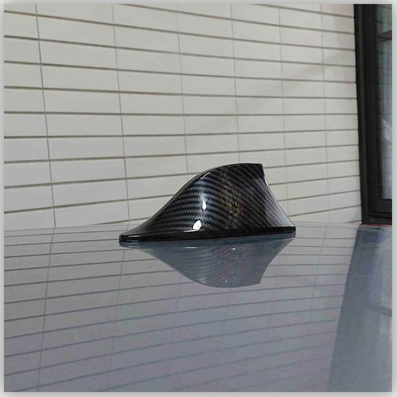 1 Ăng Ten Vây Cá Mập Bằng Sợi Carbon FM / AM Gắn Nóc Xe Hơi Chống Nước Phong Cách JDM