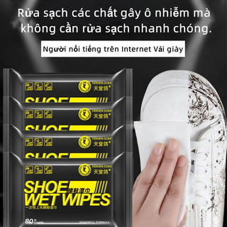 Khăn giấy lau giày siêu sạch, giấy vệ sinh giày gói 80c không hóa chất làm hại vải Oron ISS981