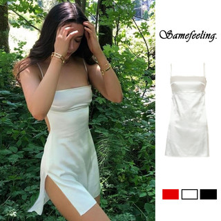 Sf♫Đầm Mini Hai Dây Hở Lưng Màu Trơn Gợi Cảm Cho Nữ