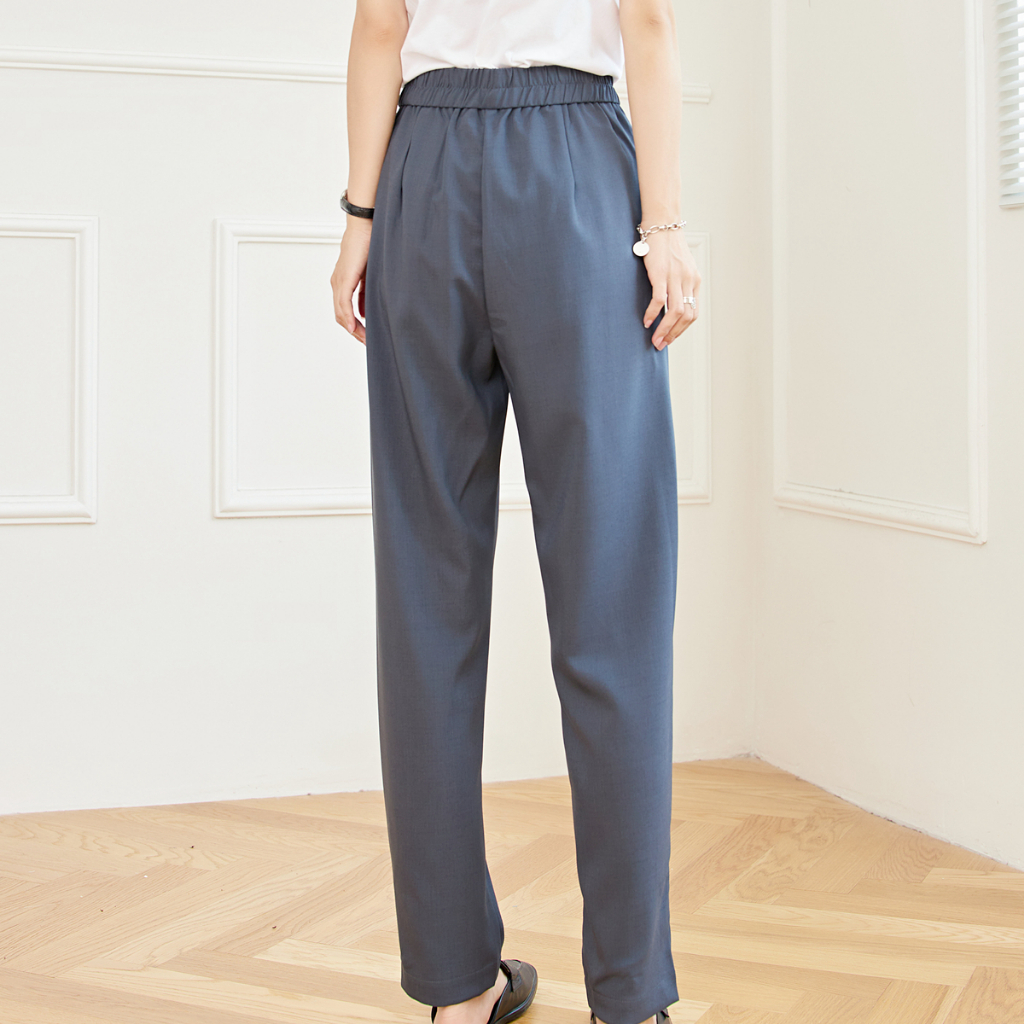 Eyouth 10133-1 Quần Tây Lưng Cao Thời Trang Công Sở Thanh Lịch Cho Nữ