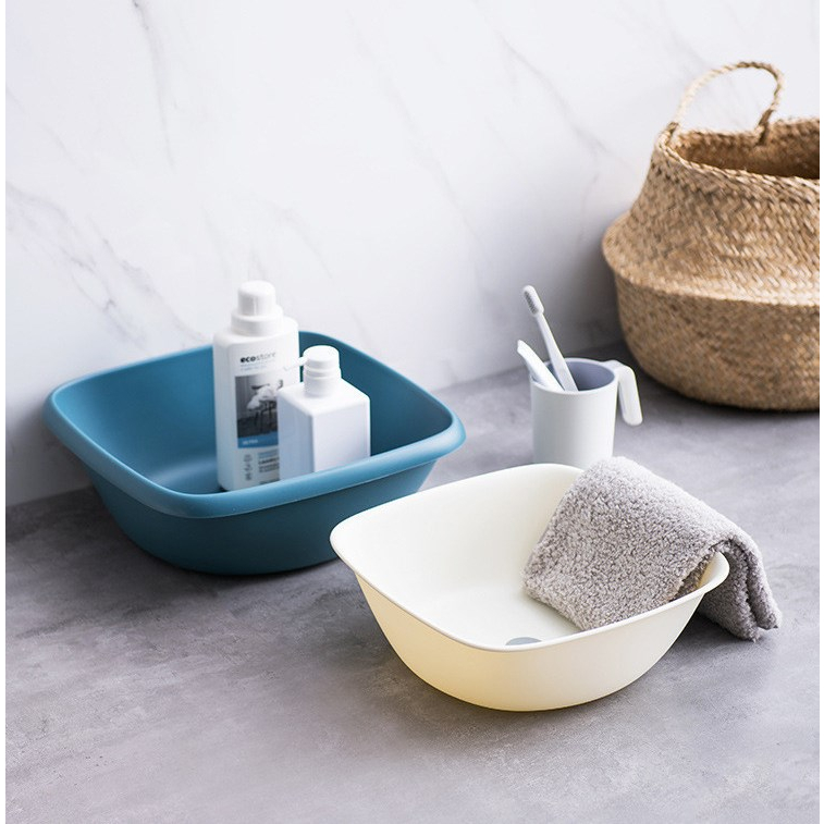 Chậu rửa bằng nhựa gia dụng Phòng ngủ tập thể Hình vuông dễ thương để bát BerryHome~