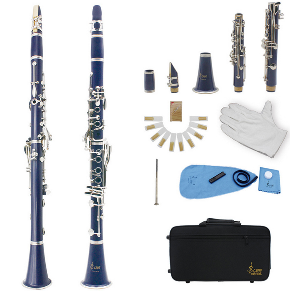 Kèn Clarinet ống Bakelite cao cấp bB 17 phím với Bộ nút mạ niken chống oxy hóa AKOASM