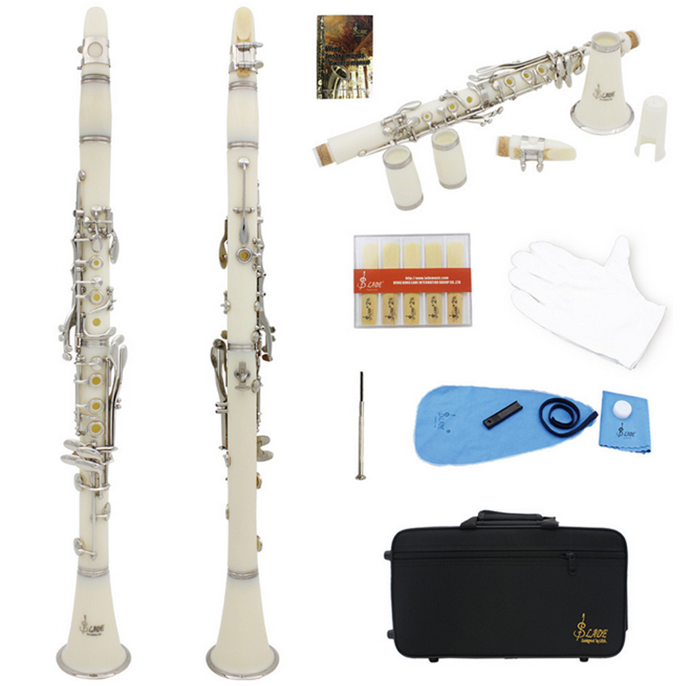 Kèn Clarinet ống Bakelite cao cấp bB 17 phím với Bộ nút mạ niken chống oxy hóa AKOASM
