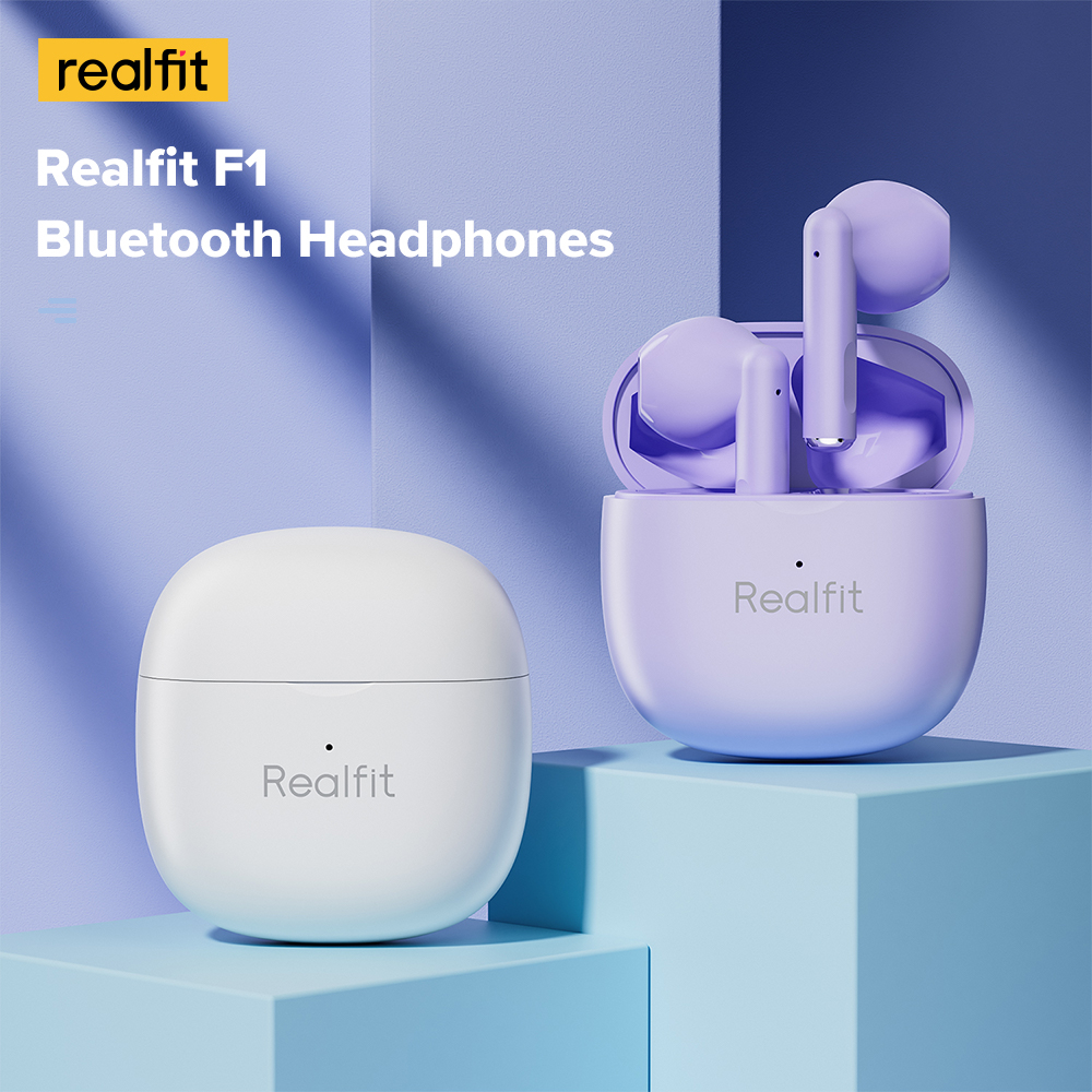 Tai nghe Bluetooth Realfit F1 Tai nghe không dây chất lượng HIFI tuyệt vời với micrô Bluetooth 5.3 Super Bass