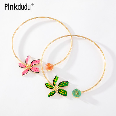 Vòng cổ Mặt Hình Cây Hoa / Gợn Sóng Nhiều Màu Tráng Men Thời Trang Cho Nữ PD1183