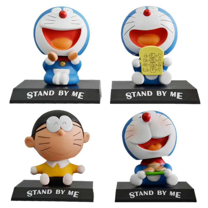 Mô Hình Nhân Vật Nobita Nobi Đầu Lắc Bằng PVC 12 Phong Cách 12cm Có Giá Đỡ Điện Thoại Trang Trí Xe Hơi