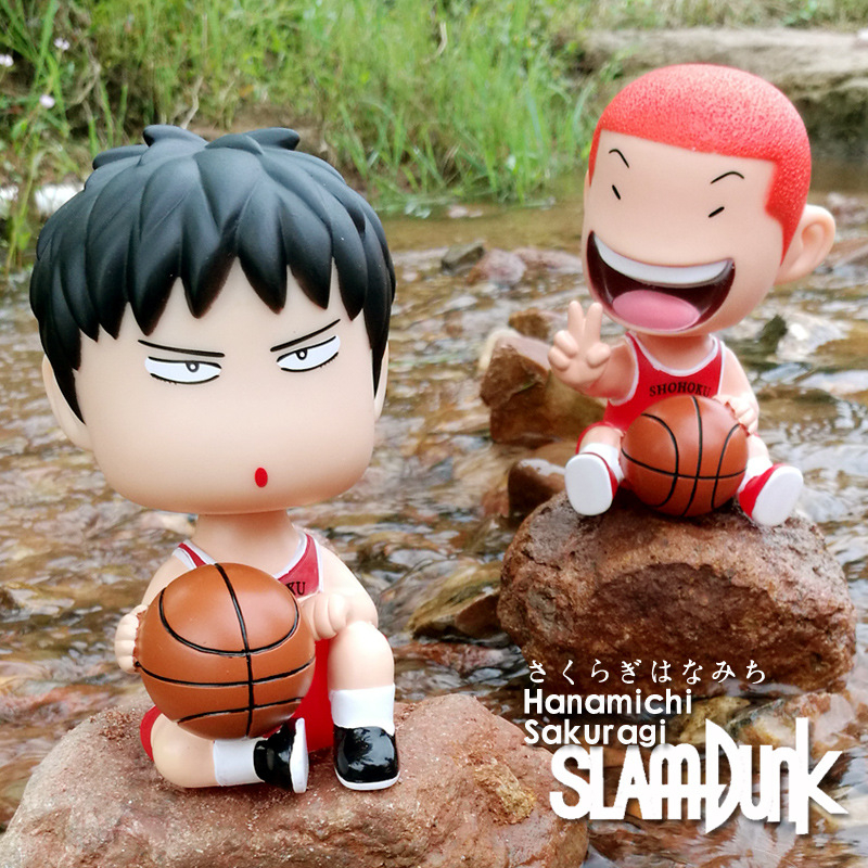 1 Mô Hình Nhân Vật Anime Slam Dunk Sakuragi Hanamichi Rukawa Kaede Đầu Lắc Bằng PVC 13cm Trang Trí Xe Hơi