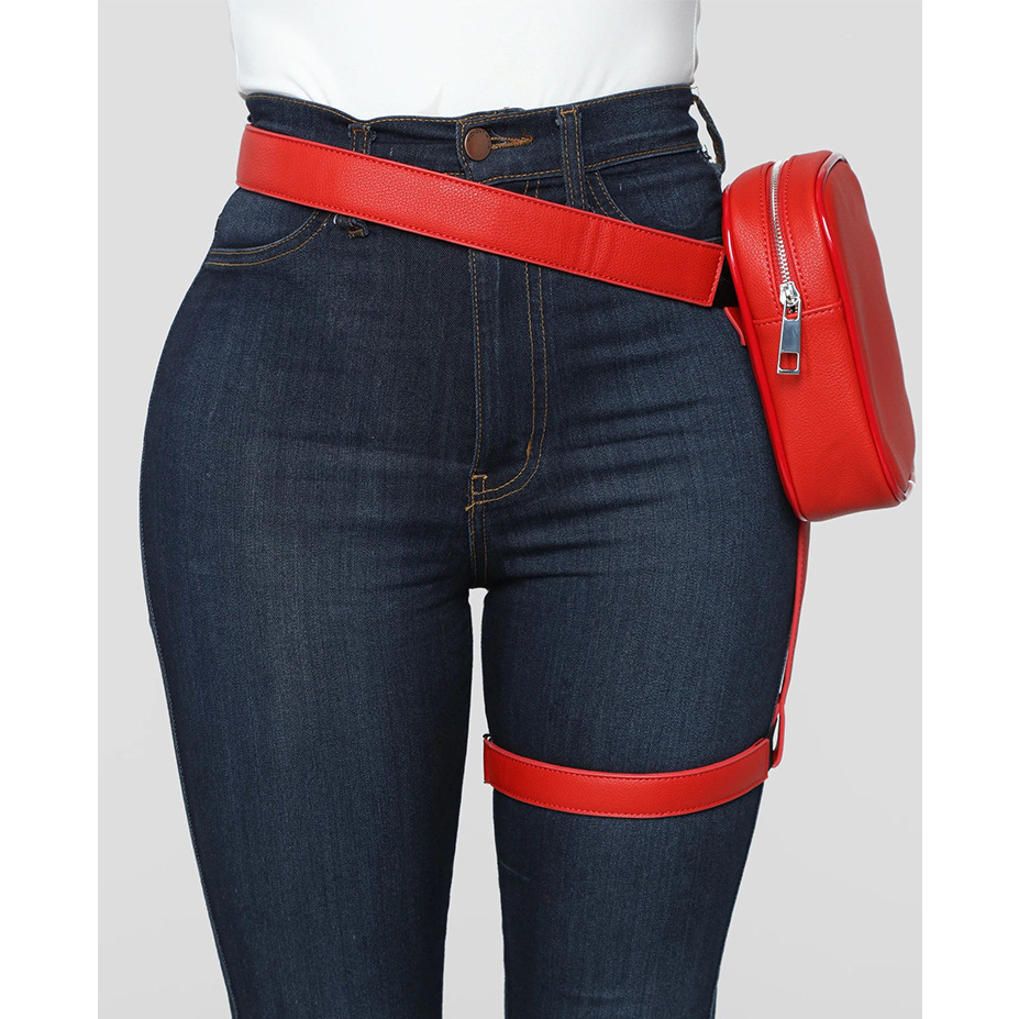 MOUSSON Ví Lưới Dây Rút Đeo Hông / Đùi Kiểu Dáng Ngọt Ngào Và Ngọt Ngào Cho Nữ