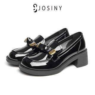 Josiny giày da mũi tròn đế dày mềm mại phong cách anh quốc cổ điển thời trang cho nữ 2023 size 35-40