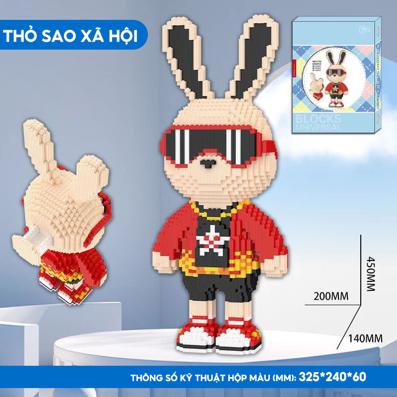 Đồ Chơi Lắp Ráp Khối Ba Chiều Hình Thỏ Hoạt Hình Kích Thích Trí Não