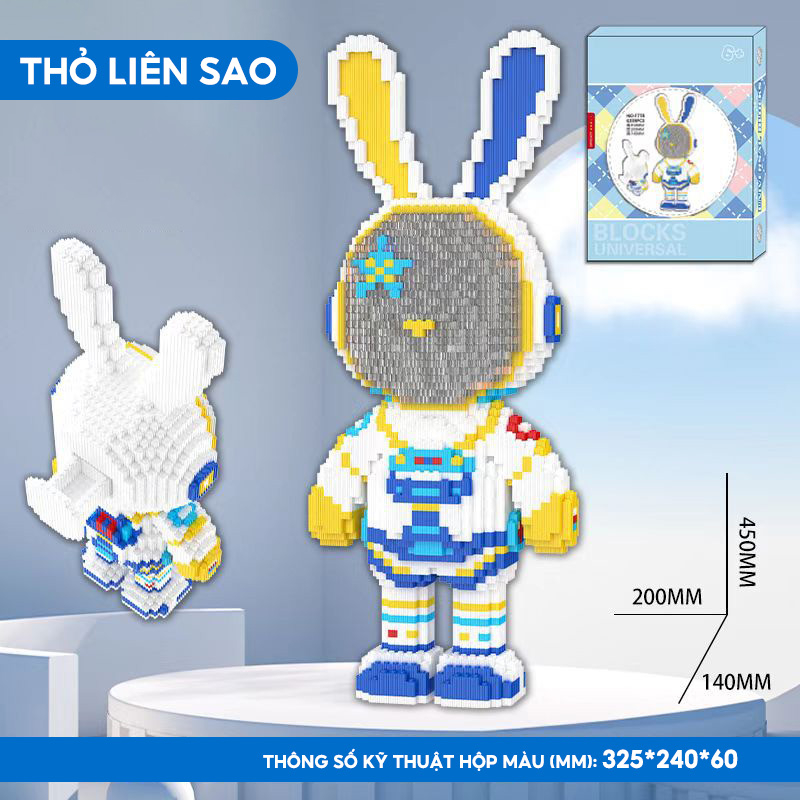 Đồ Chơi Lắp Ráp Khối Ba Chiều Hình Thỏ Hoạt Hình Kích Thích Trí Não
