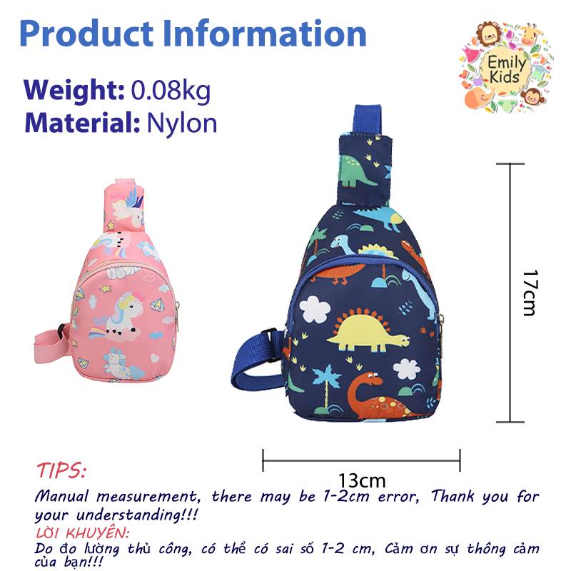 Túi Đeo Chéo Ngực Mini Họa Tiết Hoạt Hình Dễ Thương Thời Trang Cho Bé Trai Và Gái