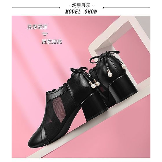 Giày da mềm đế thấp phối lưới thoáng khí thời trang xuân hè dành cho phụ nữ trung niên 2021