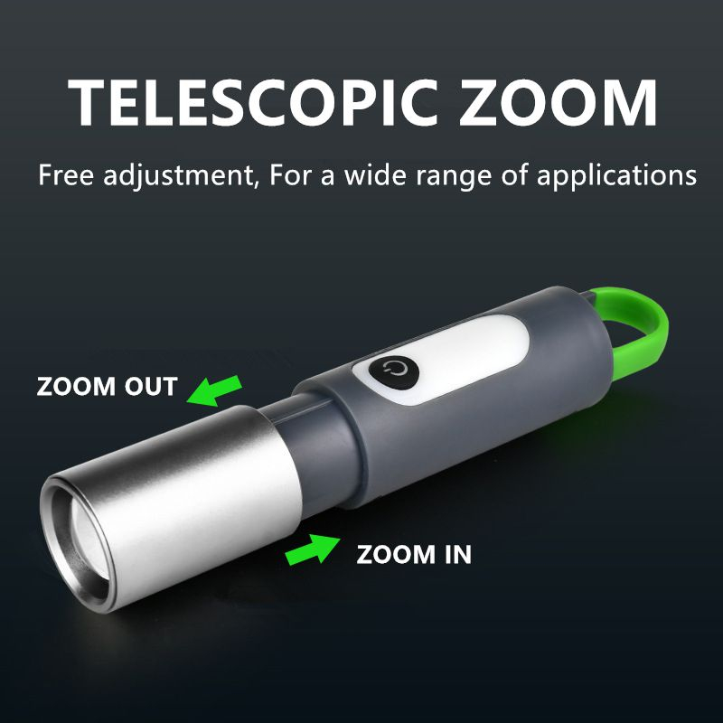 Đèn Pin Chiếu Tia Laser Ánh Sáng Trắng 1500LM Khoảng Cách 600M Có Thể Sạc Lại USB-C