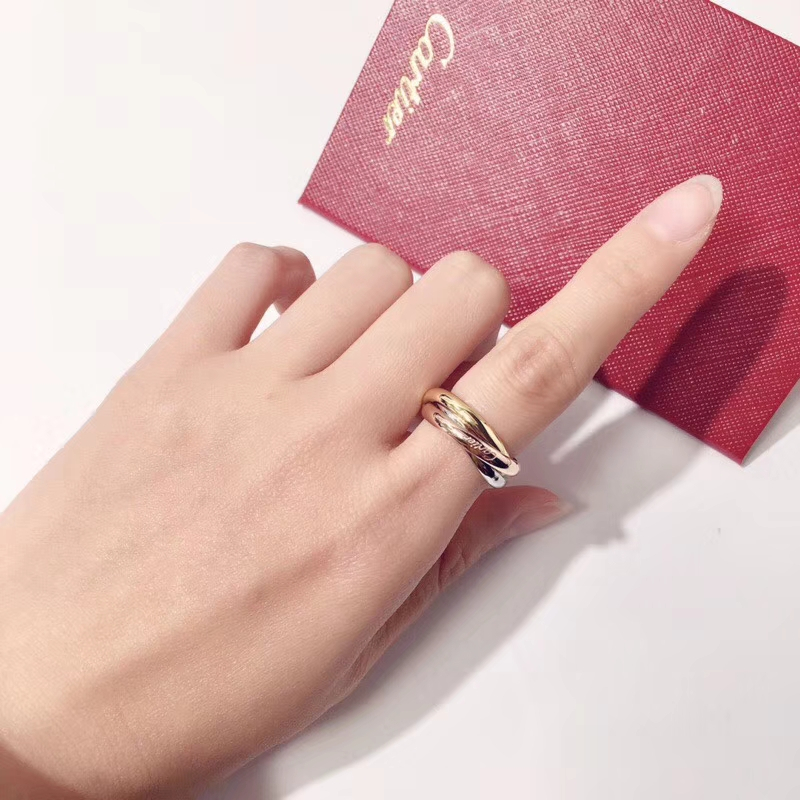 23c Mới Nhẫn Ba Màu Có LOGO Trang Sức Thời Trang