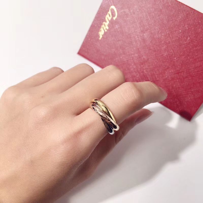 23c Mới Nhẫn Ba Màu Có LOGO Trang Sức Thời Trang