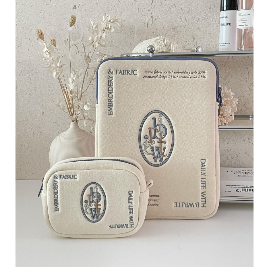 Túi Đựng laptop / Máy Tính Bảng In Chữ Đơn Giản Phong Cách Hàn Quốc Kích Thước 10 13 15 inches