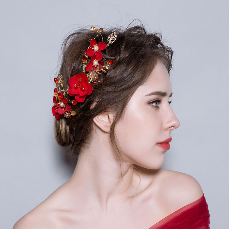 GETNOIVAS Cài Tóc Hình Hoa Đính Đá Xinh Xắn Cho Cô Dâu 1pc