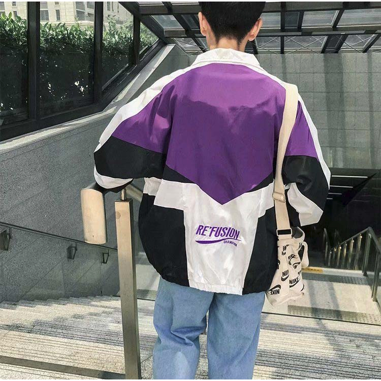 Áo Khoác Bóng Chày Màu Tím Phong Cách Thời Trang Đường Phố Mỹ cross888