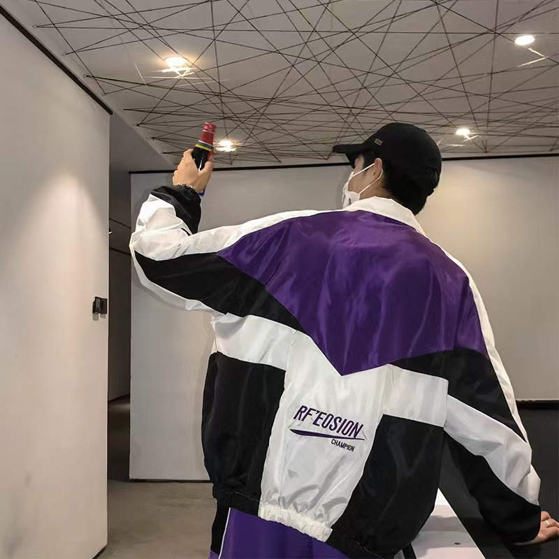 Áo Khoác Bóng Chày Màu Tím Phong Cách Thời Trang Đường Phố Mỹ cross888