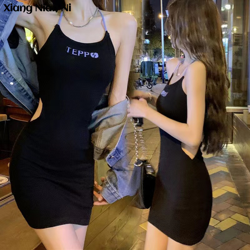 Xiang Nian Ni Đầm Ôm Dáng Có Dây Đeo Cổ Thời Trang Xu Hướng Mới Cho Nữ