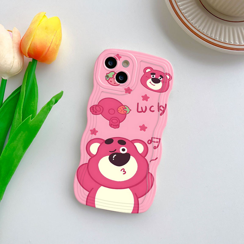 Ốp Điện Thoại Hình Gấu Hồng Dễ Thương Cho iPhone 11 12Pro 13 14Promax 6s 7 8 SE 6P 8Plus X XR XS Max 12 13mini 14plus