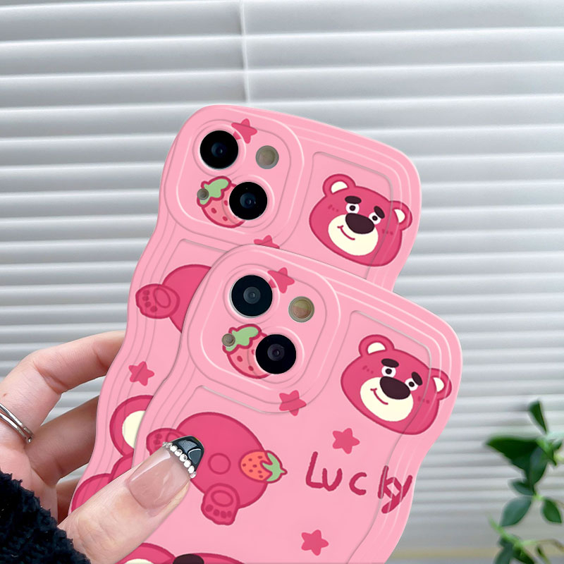 Ốp Điện Thoại Hình Gấu Hồng Dễ Thương Cho iPhone 11 12Pro 13 14Promax 6s 7 8 SE 6P 8Plus X XR XS Max 12 13mini 14plus