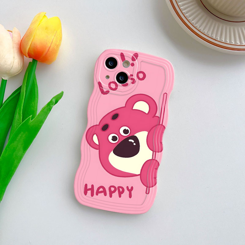 Ốp Điện Thoại Hình Gấu Hồng Dễ Thương Cho iPhone 11 12Pro 13 14Promax 6s 7 8 SE 6P 8Plus X XR XS Max 12 13mini 14plus