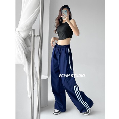 Quần ống rộng Phối Ba Sọc Thời Trang Cá Tính Cho Nữ