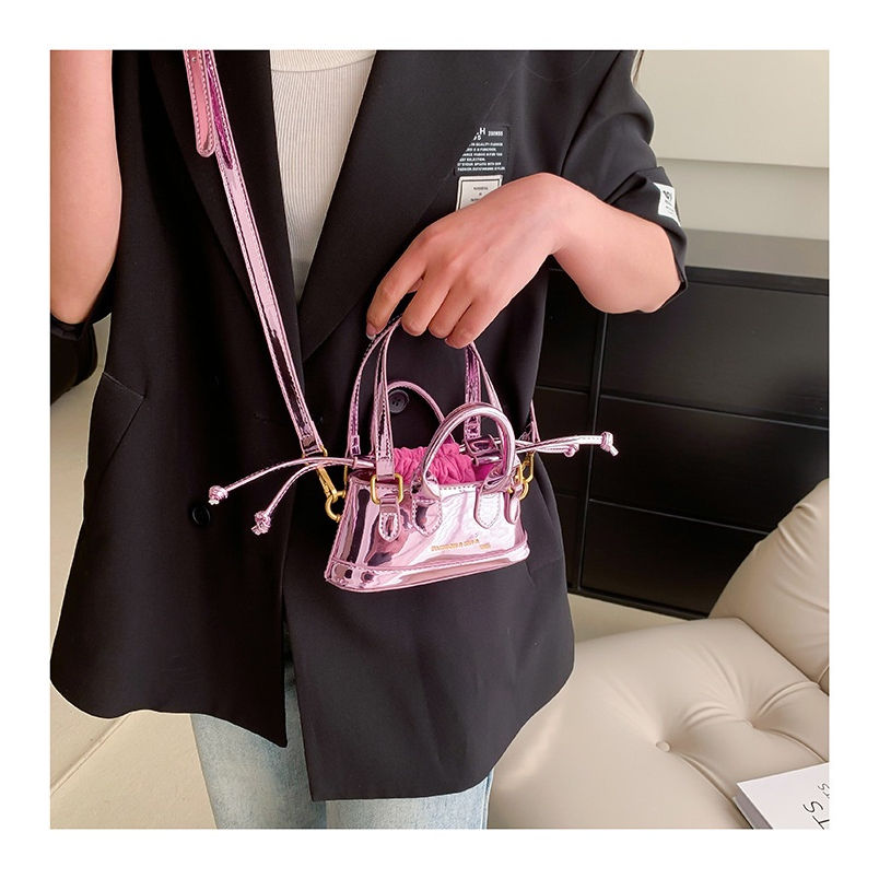 MOUSSON Túi Đeo Chéo Da Bóng Hình Vuông Nhỏ Nhắn Dễ Thương Dành Cho Nữ