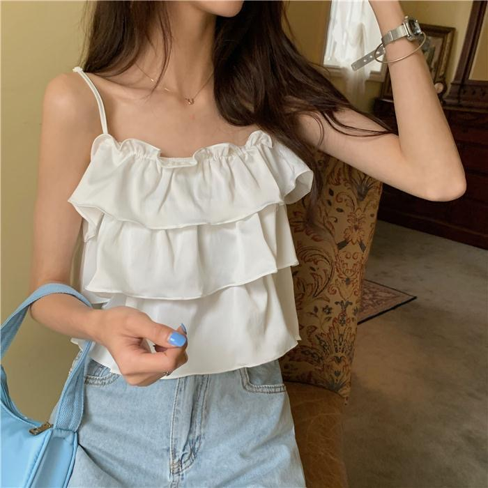 Áo Hai Dây Mỏng Mùa Hè Phong Cách Hàn Quốc Có Thể Điều Chỉnh Cho Nữ