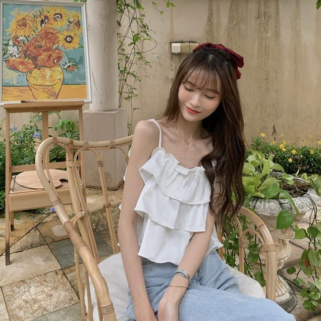 Áo Hai Dây Mỏng Mùa Hè Phong Cách Hàn Quốc Có Thể Điều Chỉnh Cho Nữ