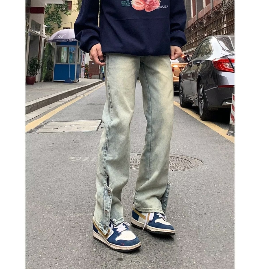 【S-3XL】Quần Jeans Nam Dài Lưng Cao Ống Đứng Thời Trang Mới Quần Jean Hàn Quốc Quần Jean Nam Slimfit Dây Kéo Ngầu Quần Jean Nam Baggy Ống Rộng Quần Bò Trơn Simple Quần Bò Nam Ống Đứng