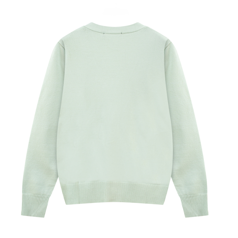 Áo sweater Dệt Kim Tay Dài Thêu Hình Khuôn Mặt Thời Trang Cho Cặp Đôi